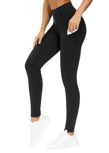 THE GYM PEOPLE Thick High Waist Yoga Pants with Pockets, Tummy Control Workout...
