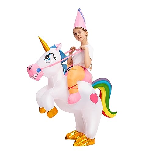 Spooktacular Creations Kids Halloween Inflatable Costumes, Riding a Unicorn, Colorful...