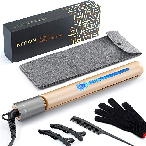 NITION Ceramic Tourmaline Hair Straighteners LCD Flat Iron MCH Fast Heating Up....