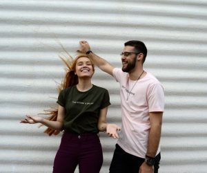 models in candid pose